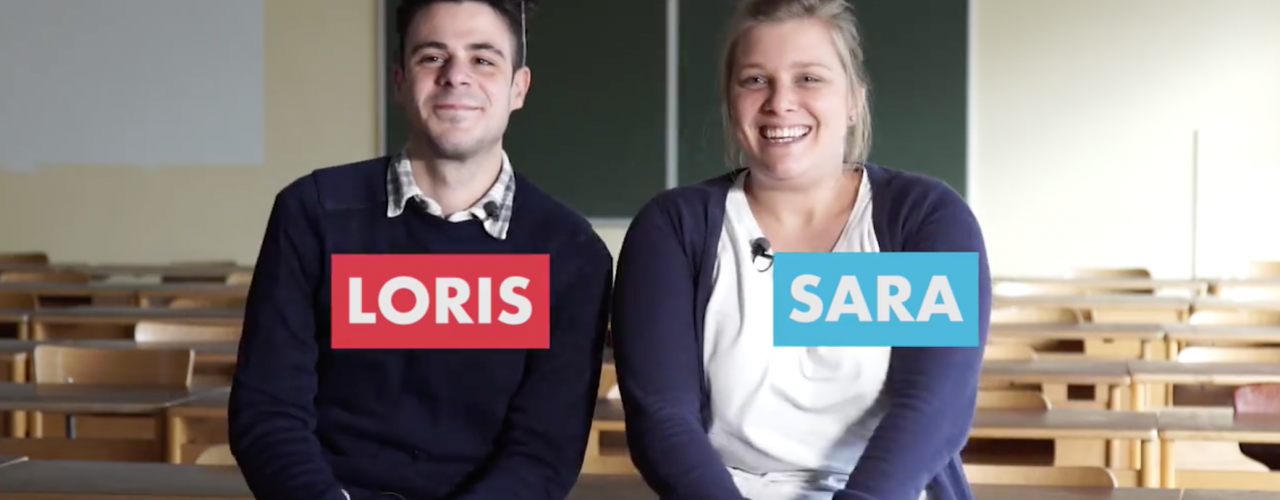 Loris en Sara beantwoorden vragen over elkaar in het Frans en Nederlands