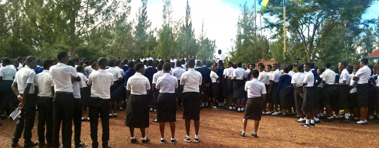 Schoolkinderen in Rwanda